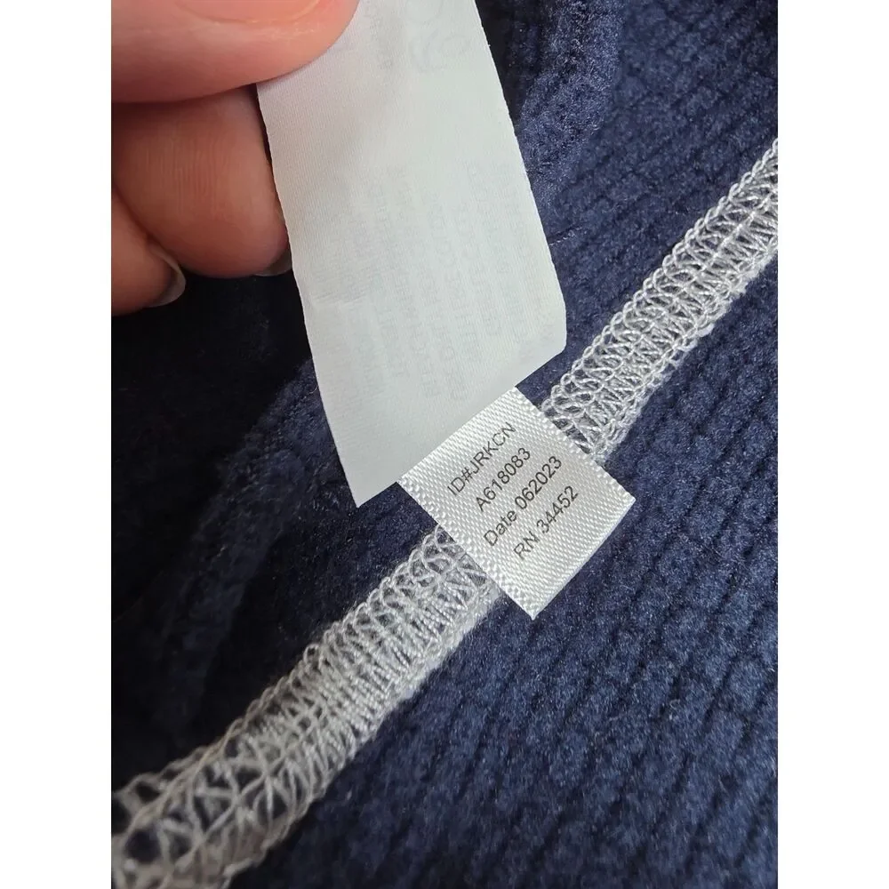 Cuddl Duds Reversible Open Front Cardigan Jacket Gray Navy Cozy Size Large